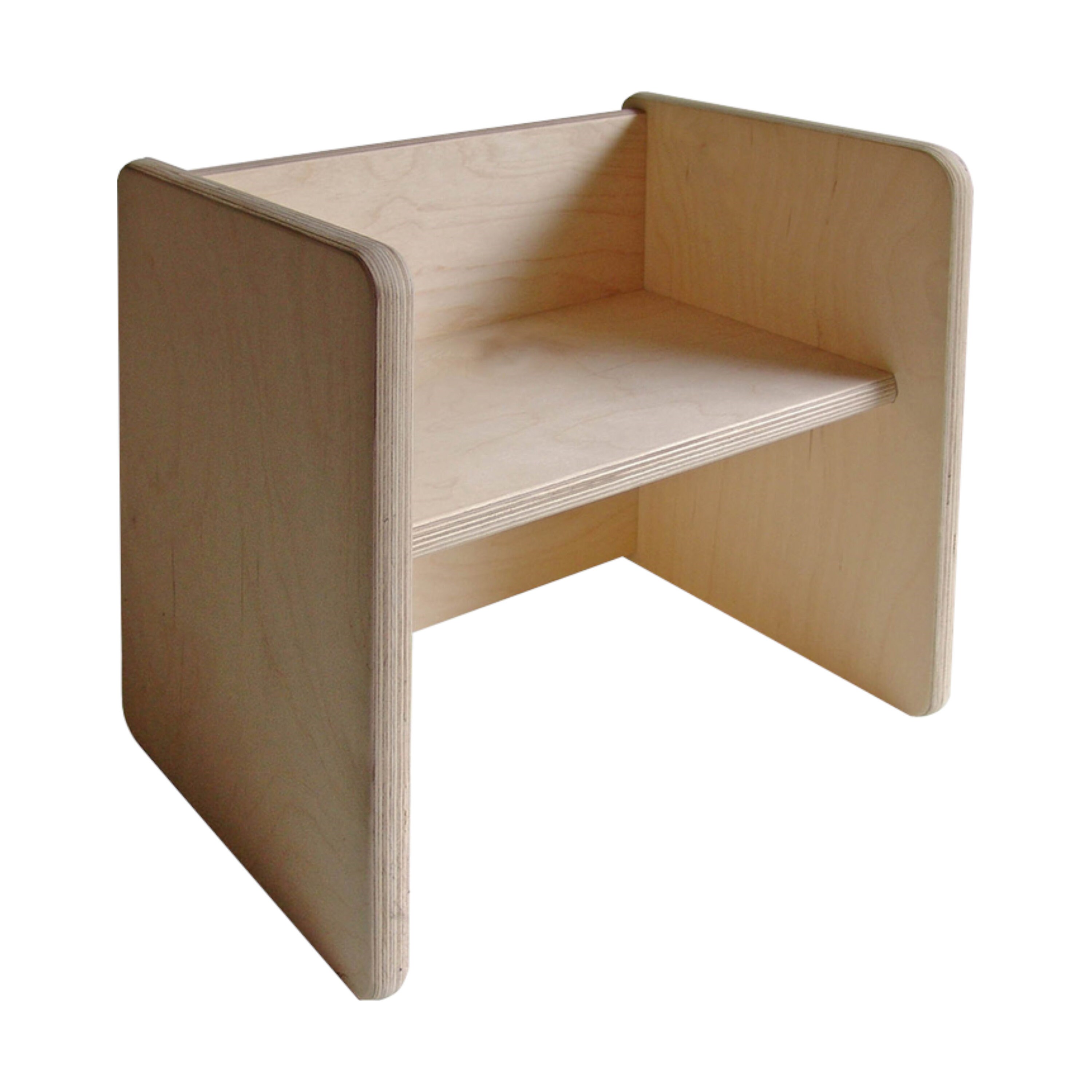 Table Réversible Enfant Eli-Kids Blanc - 4 Hauteurs Adjustables - 38x38x78cm - Fabriqué En Allemagne