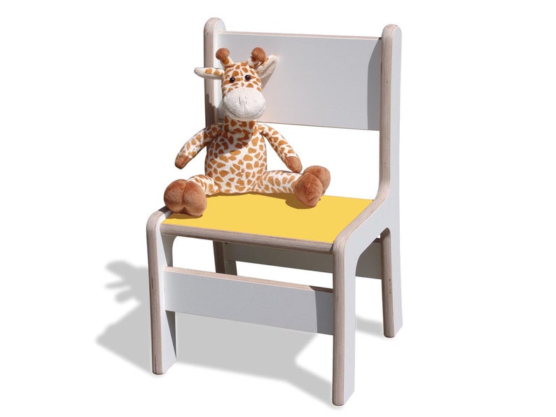 Chaise enfant Eli-Kids blanche avec assise colorée image 2