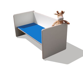 Eli-Kids Reversible Table and Bench Mini White – 2-in-1 Children's Furniture with Colorful Seat, Available in Various Colors, Table & Bench, Sturdy, Space-Saving
