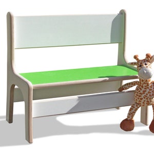 Eli-Kids children's bench white with colorful seat Green