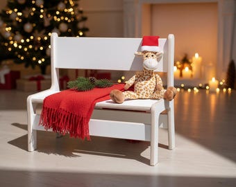 Children's bench made of multiplex – handmade, stable and child-friendly Natural or white Seat height 25cm Perfect for the children's room