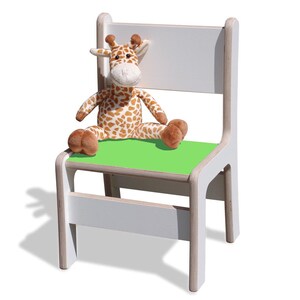 Chaise enfant Eli-Kids blanche avec assise colorée image 3