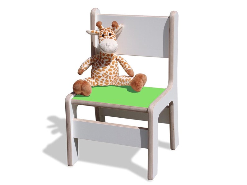 Chaise enfant Eli-Kids blanche avec assise colorée image 3