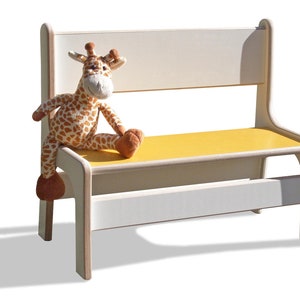 Eli-Kids children's bench white with colorful seat Yellow