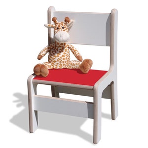 Chaise enfant Eli-Kids blanche avec assise colorée image 6