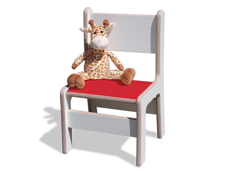 Chaise enfant Eli-Kids blanche avec assise colorée image 6