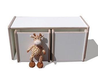 Eli-Kids-Set, Möbel, Stuhl, Kindertisch, Multifunktionstisch, Kinderstuhl, Stuhl für Kinder, Satztische, Montessori, Montessori-Tisch