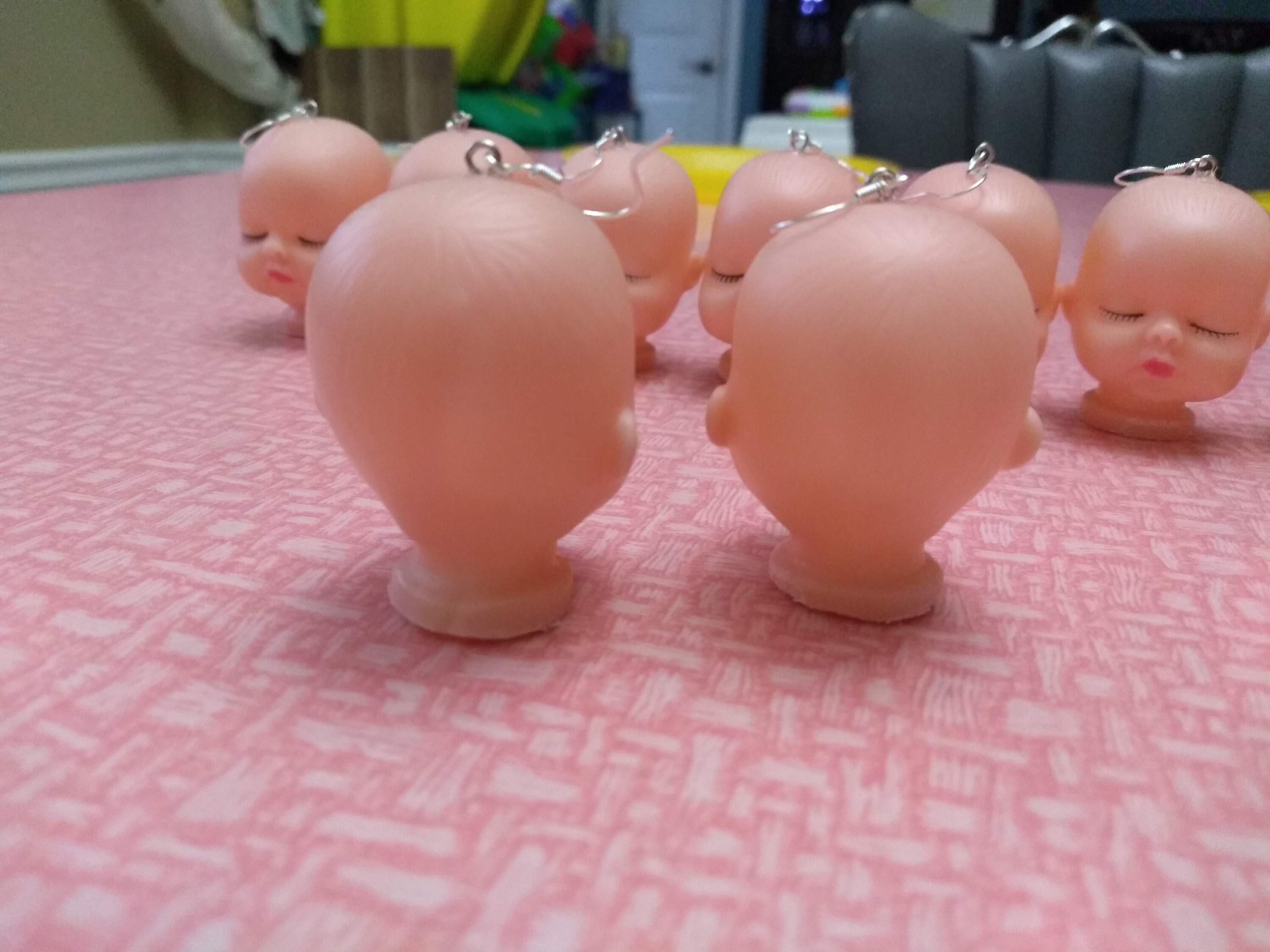 Baby Doll Head Dangling Earrings Etsy