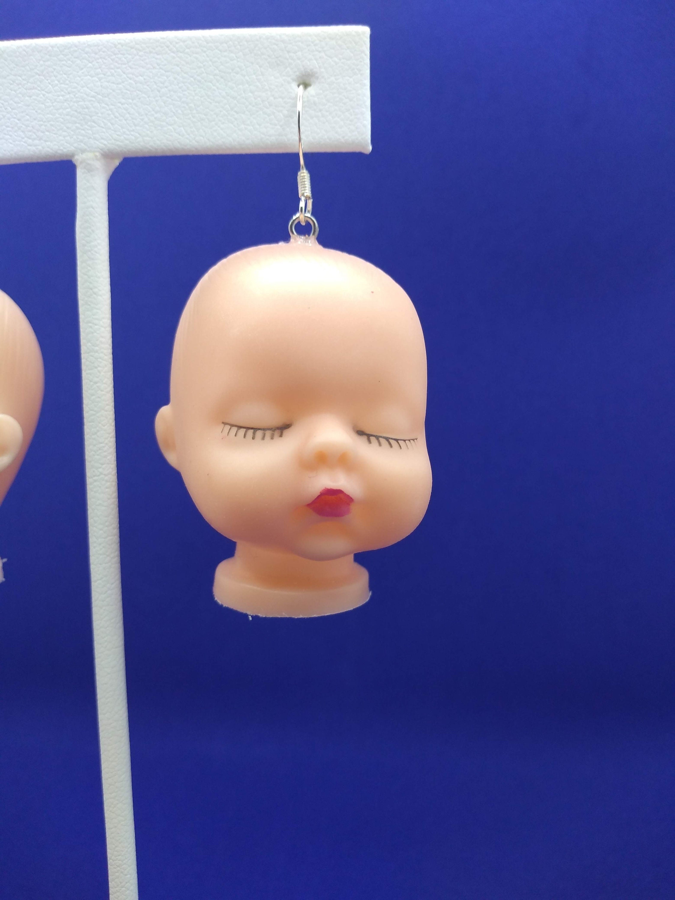 Baby Doll Head Dangling Earrings Etsy