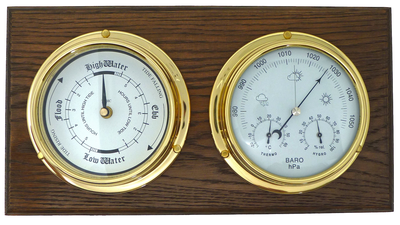 Tabic Brass Tide Clock & Barometer with built in Hygrometer Etsy