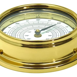 Tabic Classic Brass Thermometer, Heavy Lacquered Brass (1/2kg), Handmade in England by Tabic