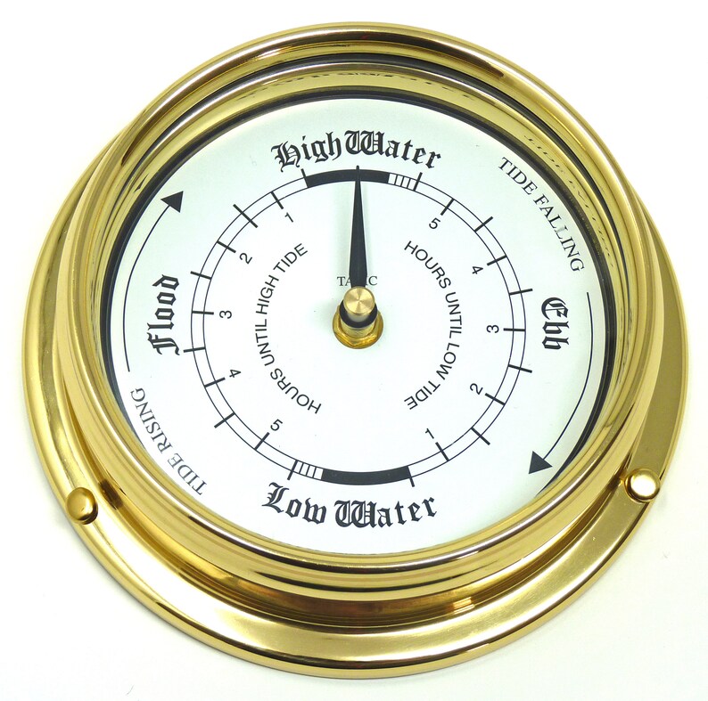 Tabic Tide Clock Traditional Brass Tideclock Heavy Lacquered Etsy
