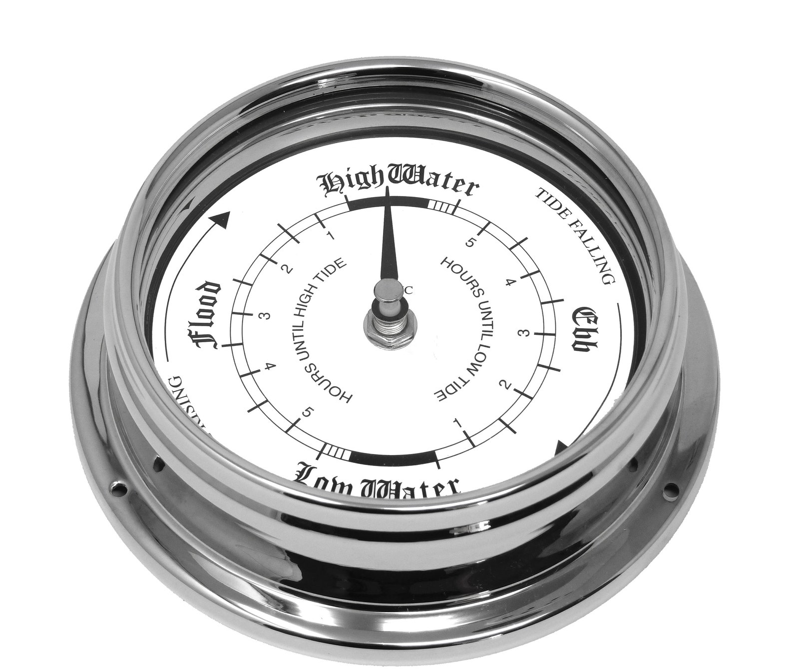 Tabic Tide Clock Chrome Plated Brass Heavy Etsy