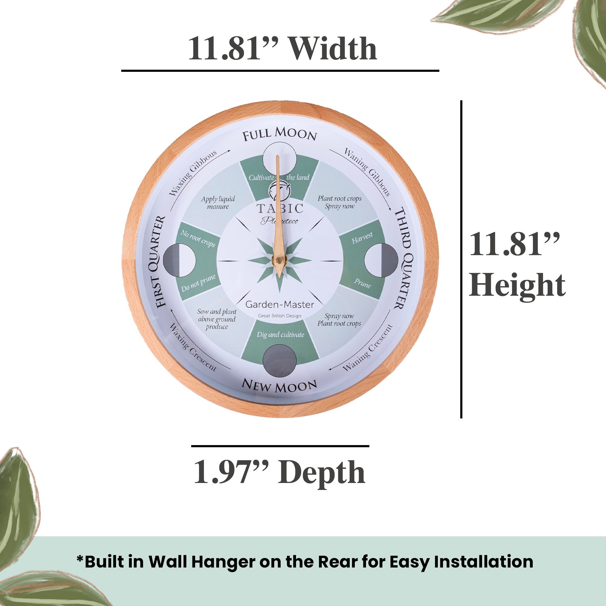 Tabic Planeteco Garden Master – Horloge de jardinage lunaire – Guide d'harmonie lunaire avec horloges lunaires – Outil de jardinage essentiel pour le jardinage biodynamique et biologique – Transformez Tabic Planeteco Garden Master – Horloge de jardinage lunaire – Guide d'harmonie lunaire avec horloges lunaires – Outil de jardinage essentiel pour le jardinage biodynamique et biologique – Transformez