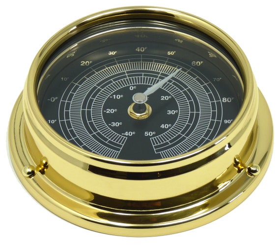 Gift Handmade in England Weather Instrument Tabic Traditional Brass Barometer Yacht Ship Sailing Clock 1//2kg Heavy Lacquered Brass