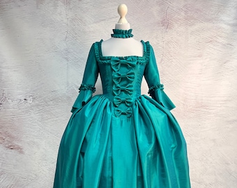 Aquamarine Rococo Dress - 18th Century Turquoise Versailles Dress