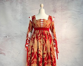 Renaissance Style Dress - Lucrezia Borgia Red Italian Gown