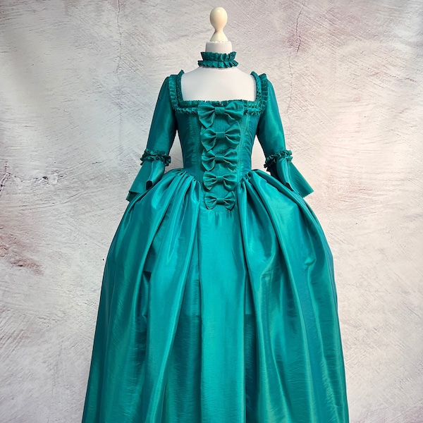 Aquamarine Rokoko Kleid - 18th Century Türkis Versailles Kleid