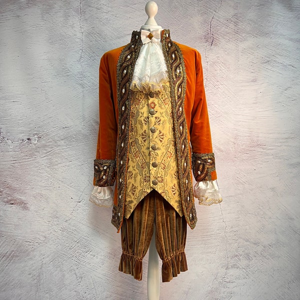 Historical Costume, Venetian Costumes, Orange Men's Baroque costume
