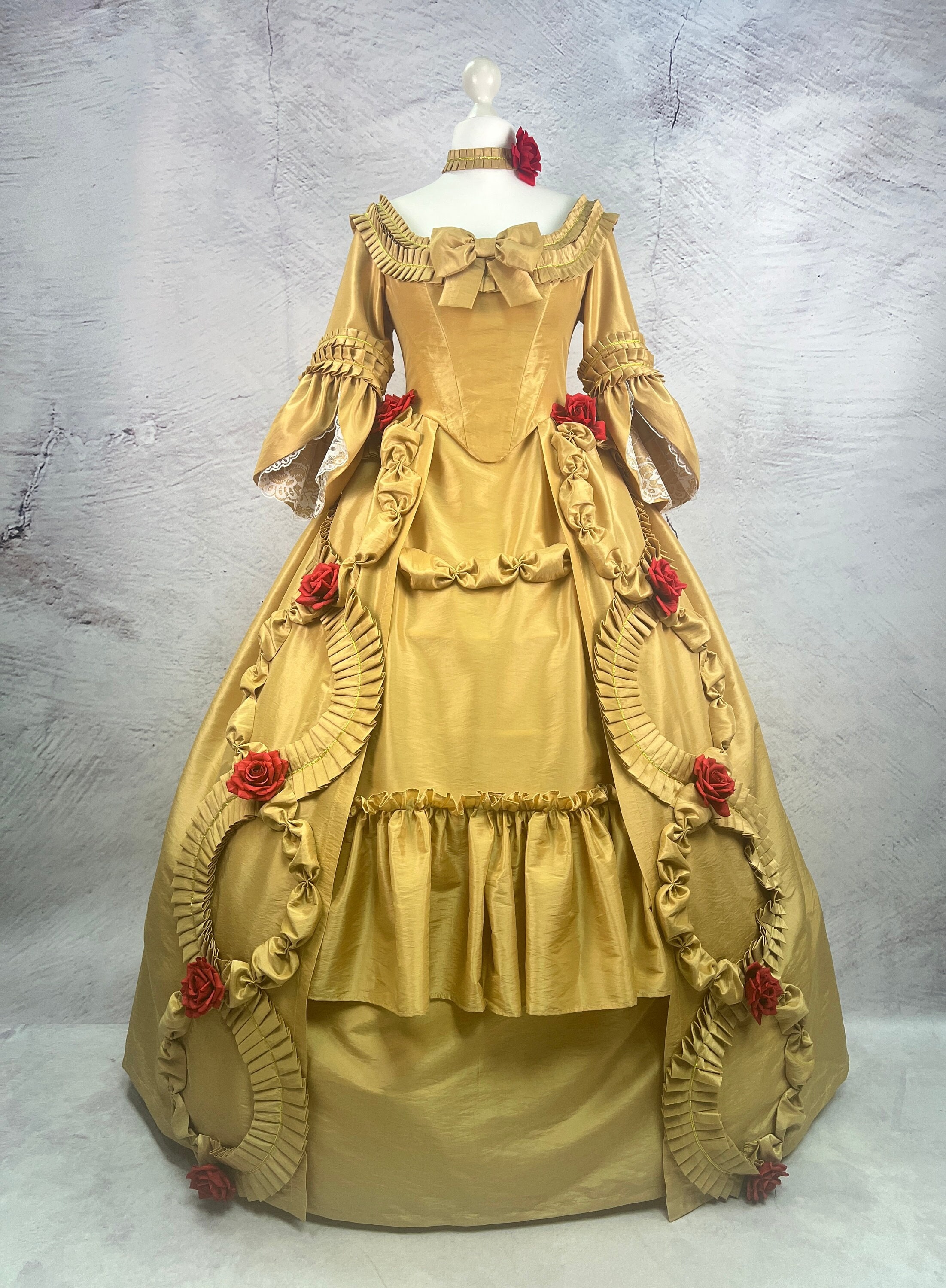 Rococo 18th Century Dress Golden Belle's Dress - Etsy Rococo 18th Century Dress Golden Belle's Dress - Etsy