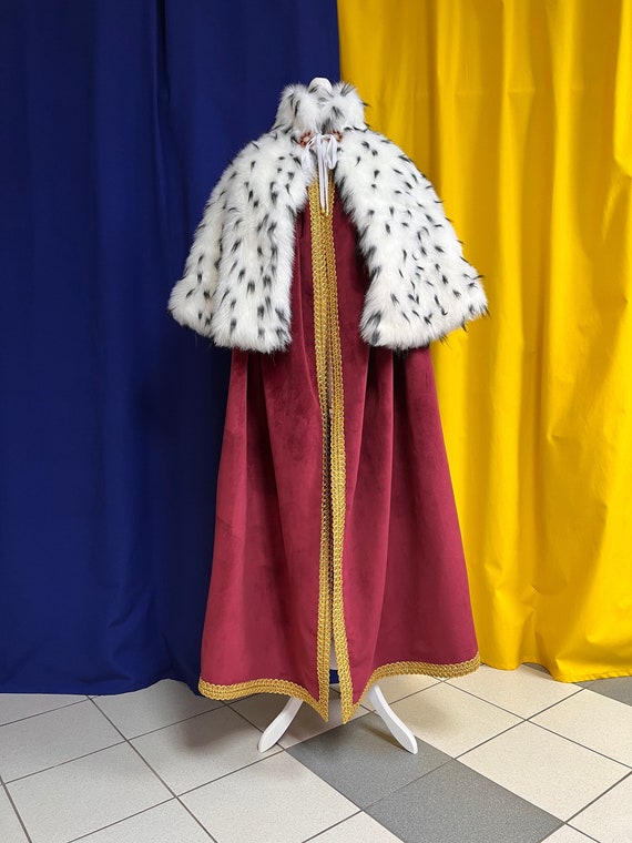 King's Cape Medieval Bridal Mantle Fur Cloak Ermine Etsy