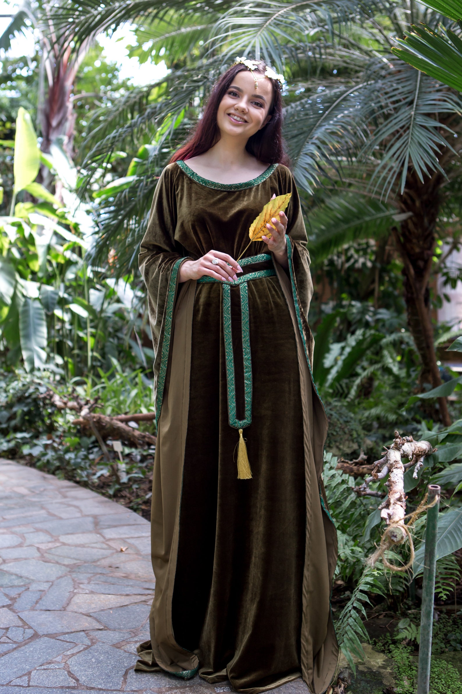 Robe elfique elfe vert robe de Seigneur des anneaux Etsy