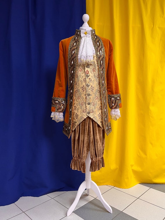 Historical Costume Venetian Costumes Orange Men's | Etsy