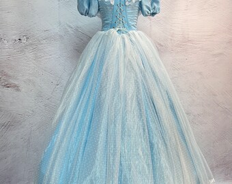 Victorian blue Dress, Civil War Dress, Old West dresses, 1860s Ball Gown