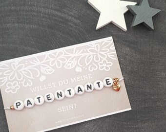 Glücksarmband Patentante Freundschaft Baby Personalisiert Taufe