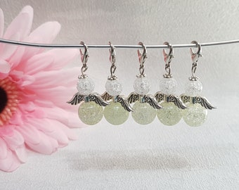 5 Perlenengel aus Glasperlen Schutzengel Schlüsselanhänger Grün Kettenanhänger geschenkidee