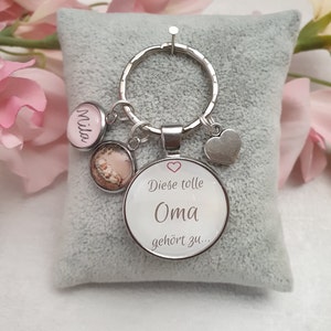 Personalisierter Schlüsselanhänger mit eigenem Bild Geschenke Mama Oma anhänger Herz Enkel Geschenkidee fotogeschenk kinder image 1