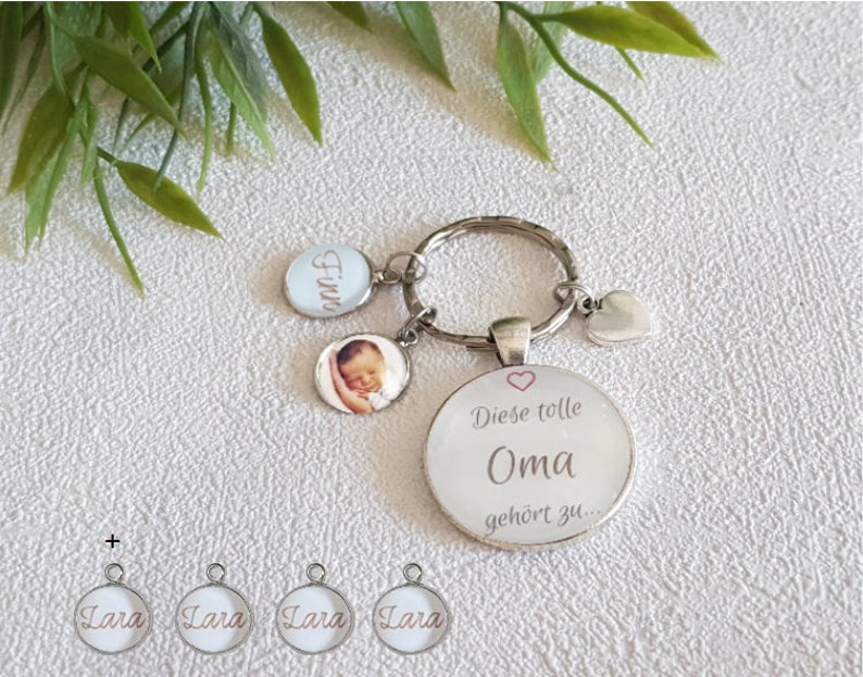 Personalisierter Schlüsselanhänger mit eigenem Bild Geschenke Mama Oma anhänger Herz Enkel Geschenkidee fotogeschenk kinder Bild 7