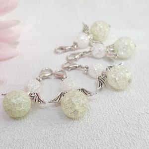 5 Perlenengel aus Glasperlen Schutzengel Schlüsselanhänger Grün Kettenanhänger geschenkidee Bild 3