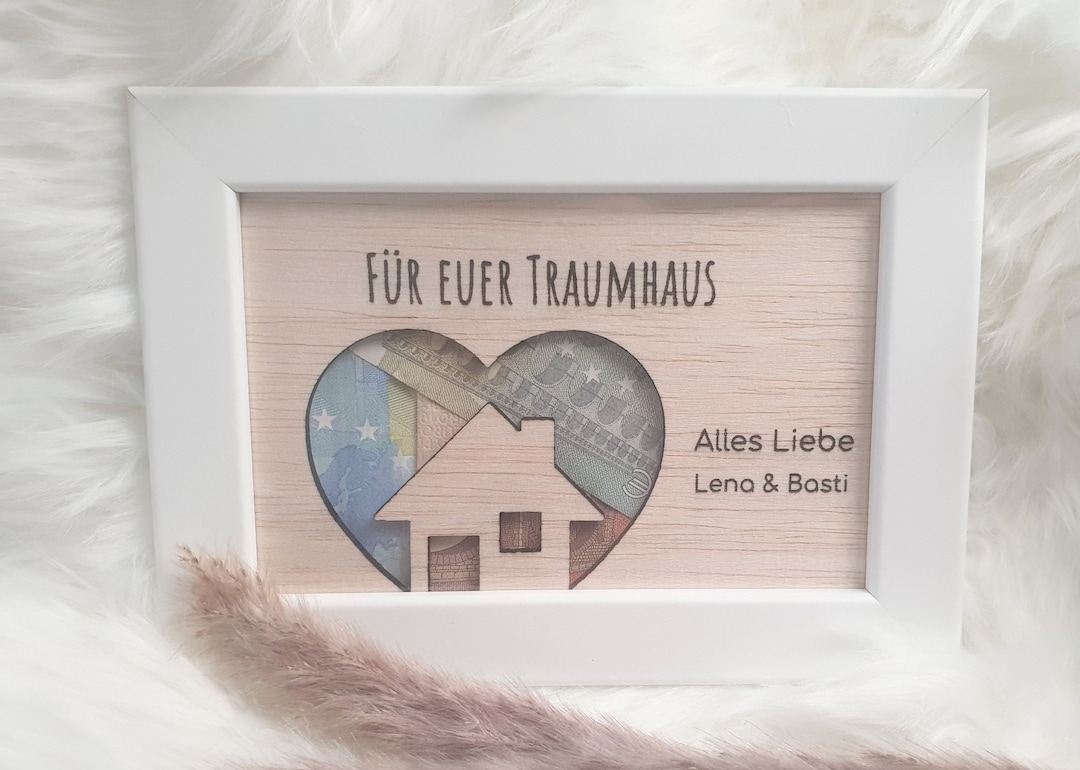 Geldgeschenk Hochzeitsgeschenk Haus Geschenkidee Holz personalisierte