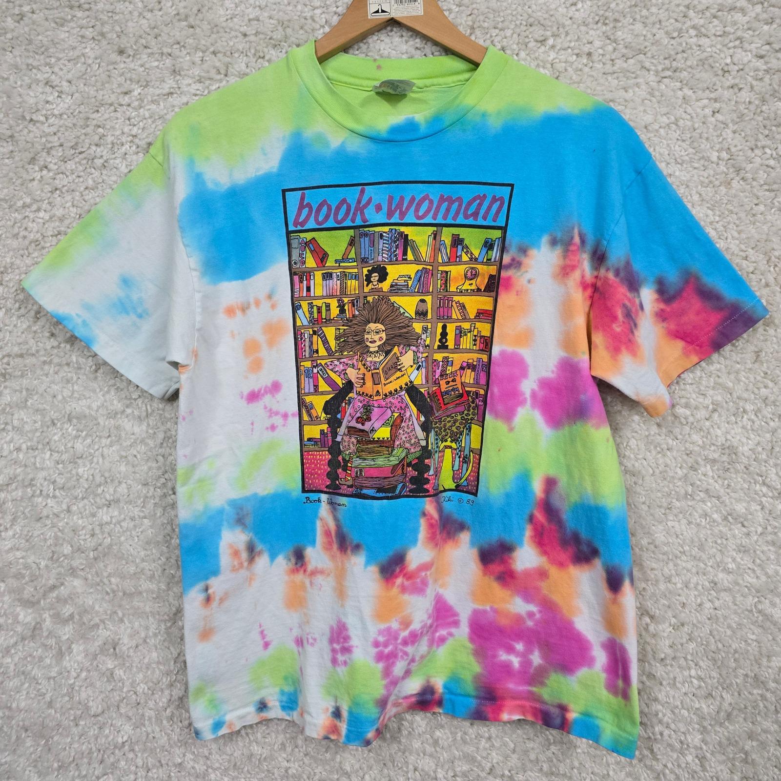 Hanes Book Woman Vintage 1989 Tie Dye T-shirt Womens Large 