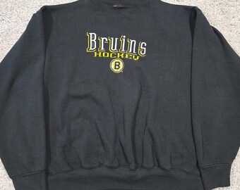 Vintage Boston Bruins Hockey Sweatshirt Mens XXL Black 90s Made in USA