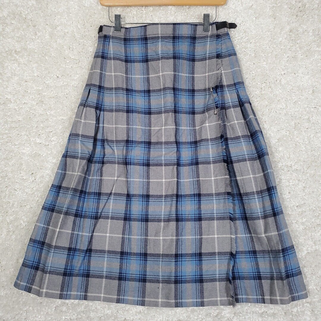 Vintage Roxburgh Kilt Womens 10 Blue Gray Wool Scotland Made Etsy