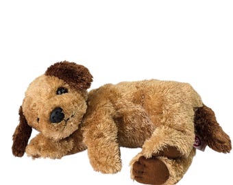 Ty Classic Scrapper Dog Plush Tan Shaggy Fur Floppy Puppy 2002 TySilk