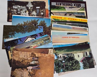 Vintage Postcard Lot of 50 US Travel Landmarks Retro Ephemera Guestbook Crafts