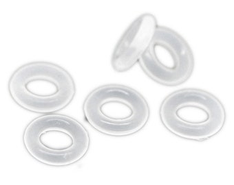 Rubber stoppers 10 Pieces 8 mm diameter white