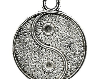 Peace symbol pendant 28 mm Antique Silver