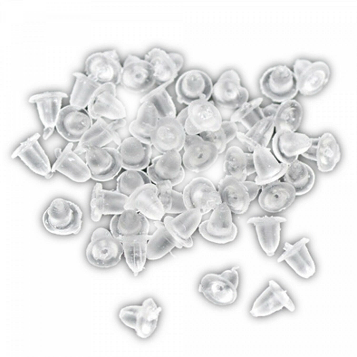 150/1000x silicone clasps transparent white / for stud earrings, earrings  etc. / stoppers/ earring clasps stoppers