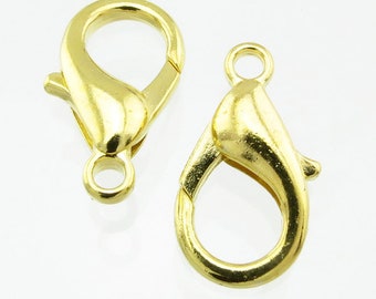 10 carabiners 11 x 21 mm Gold colours