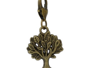 Charm Anhänger bronze Baum 35,5x16,5mm