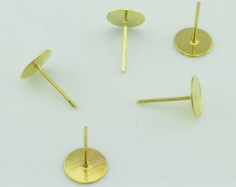 Earrings Gold Color 12 x 8 mm 10 pieces