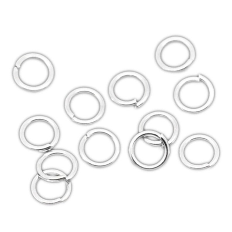 100 Open Bending rings 5 mm silver colors image 1