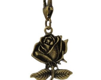 Charm Anhänger bronze Rose 39,5x18mm