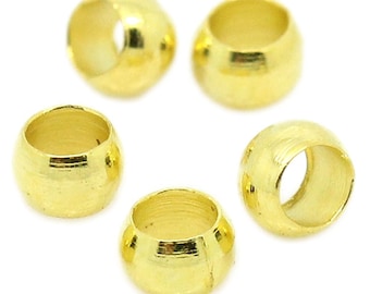 100 Quetschkugeln 1,5 x 2 mm goldfarben