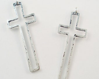 5 frame crosses 16 x 41 mm pendant silver plain rosary crucible cross shape