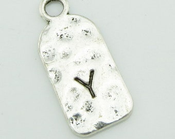Character pendant "y" 12mmx 27 mm Antique Silver